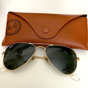Ray Ban RB3044 aviator 52mm gold/green sunglasses